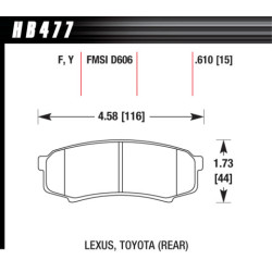 Plaquettes arrieres Toyota Land Cruiser Hawk Brake Pad - LTS