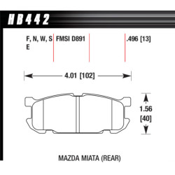 MX5 NC plaquettes arrieres Hawk Brake Pad - HP Plus