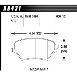 MX5 NB plaquettes Hawk Brake Pad - HPS