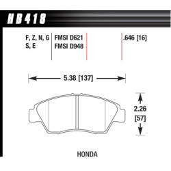 Hawk Brake Pad - Blue 9012 (17 mm)