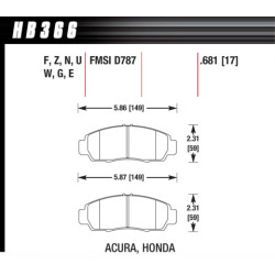 Hawk Brake Pad - Blue 9012 (17 mm)