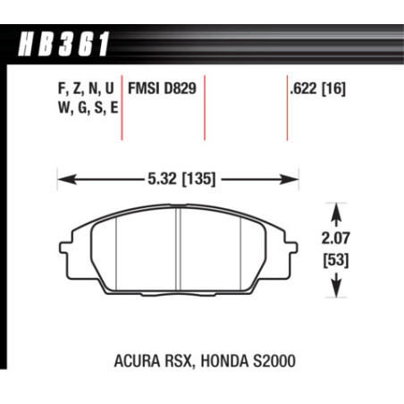 Hawk Brake Pad - DTC-60 (16 mm)
