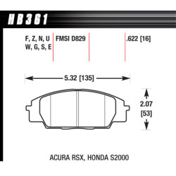 Hawk Brake Pad - Blue 9012 (16 mm)
