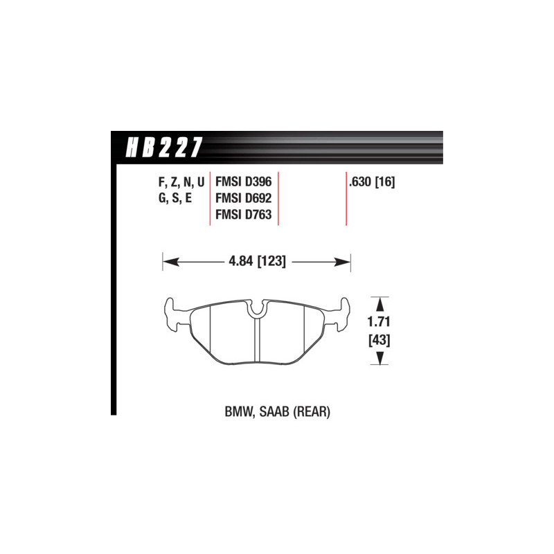 Hawk Brake Pad - HT-10 (16 mm)
