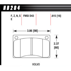 Hawk Brake Pad - HT-10 (16 mm)