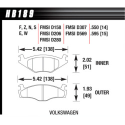 Hawk Brake Pad - Blue 9012 (15 mm)