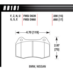 Hawk Brake Pad - HT-10 (17 mm)