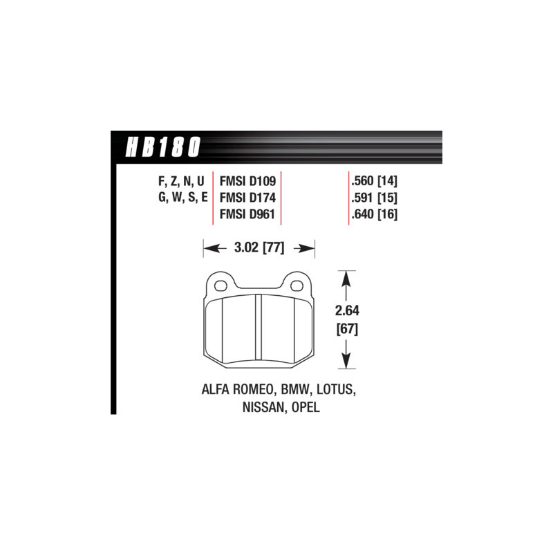 Plaquettes Hawk Brake Pad - HP Plus pour Brembo 2 pistons