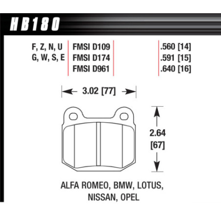 Brembo 2 pistons plaquettes Hawk Brake Pad - HPS