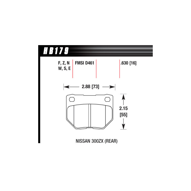 300zx Impreza plaquettes arrieres Hawk Brake Pad - HPS