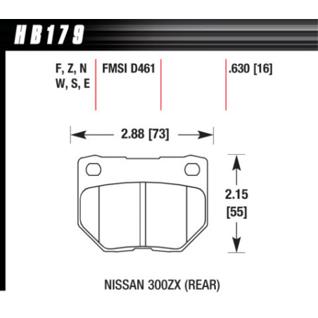 300zx Impreza plaquettes arrieres Hawk Brake Pad - HPS