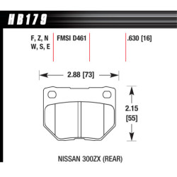 Impreza Arriere, 300zx plaquettes Hawk Brake Pad - HPS 5.0