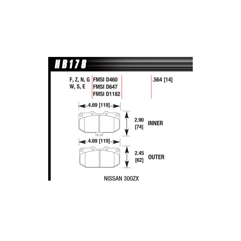 plaquettes 300zx avant Hawk Brake Pad - HPS 5.0