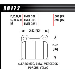 Hawk Brake Pad - Blue 9012 (15 mm)