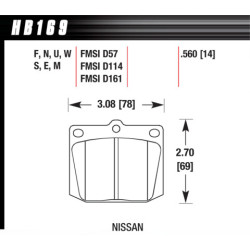Hawk Brake Pad - HT-10 (14 mm)