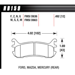 MX5 plaquettes arrieres Hawk Brake Pad - HPS