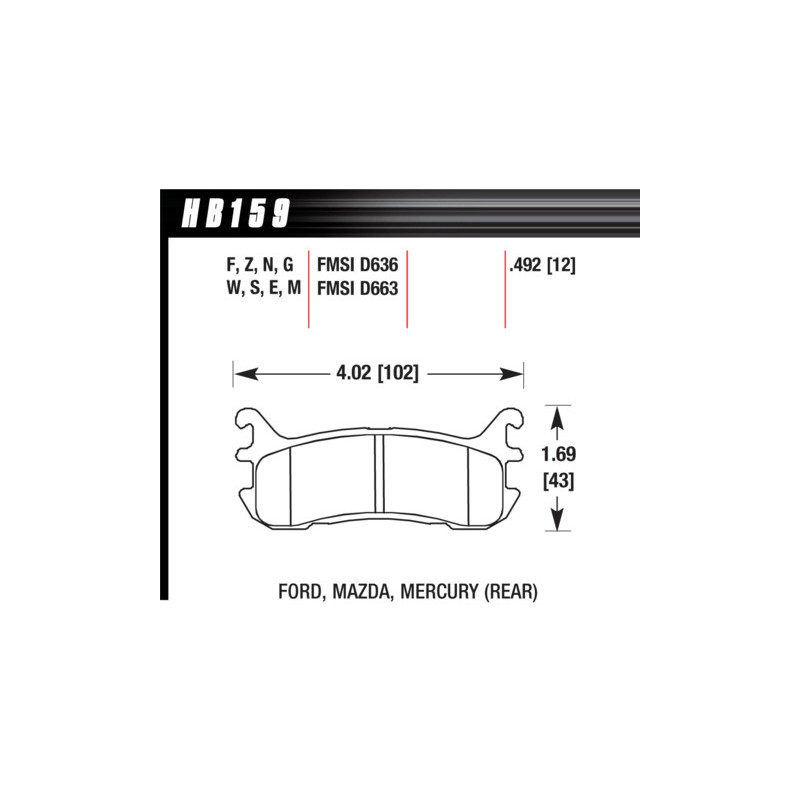 MX5 plaquettes arrieres Hawk Brake Pad - HPS