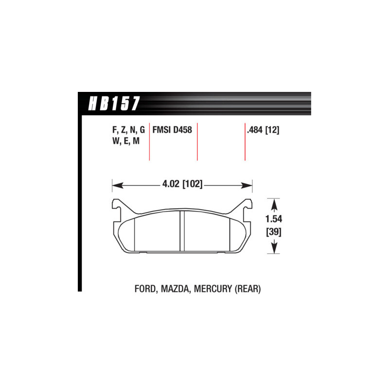 Plaquettes arrieres MX5 NA Brake Pad - DTC-30 (12 mm)