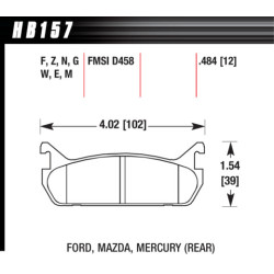 Mazda MX5 plaquettes Hawk Brake Pad - HP Plus