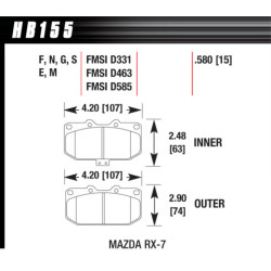 Hawk Brake Pad - HT-10 (15 mm)