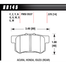 Hawk Brake Pad - HT-10 (14 mm)