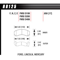Hawk Brake Pad - Blue 9012 (17 mm)