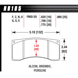 Hawk Brake Pad - DTC-60 (16 mm)