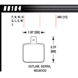 Hawk Brake Pad - DR-97 (12 mm)