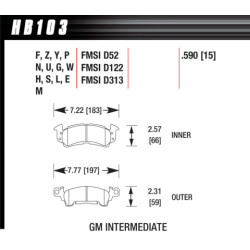 Hawk Brake Pad - HT-10 (15 mm)